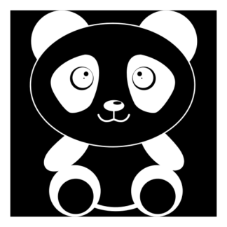 Cute Begging Panda Decal (White)